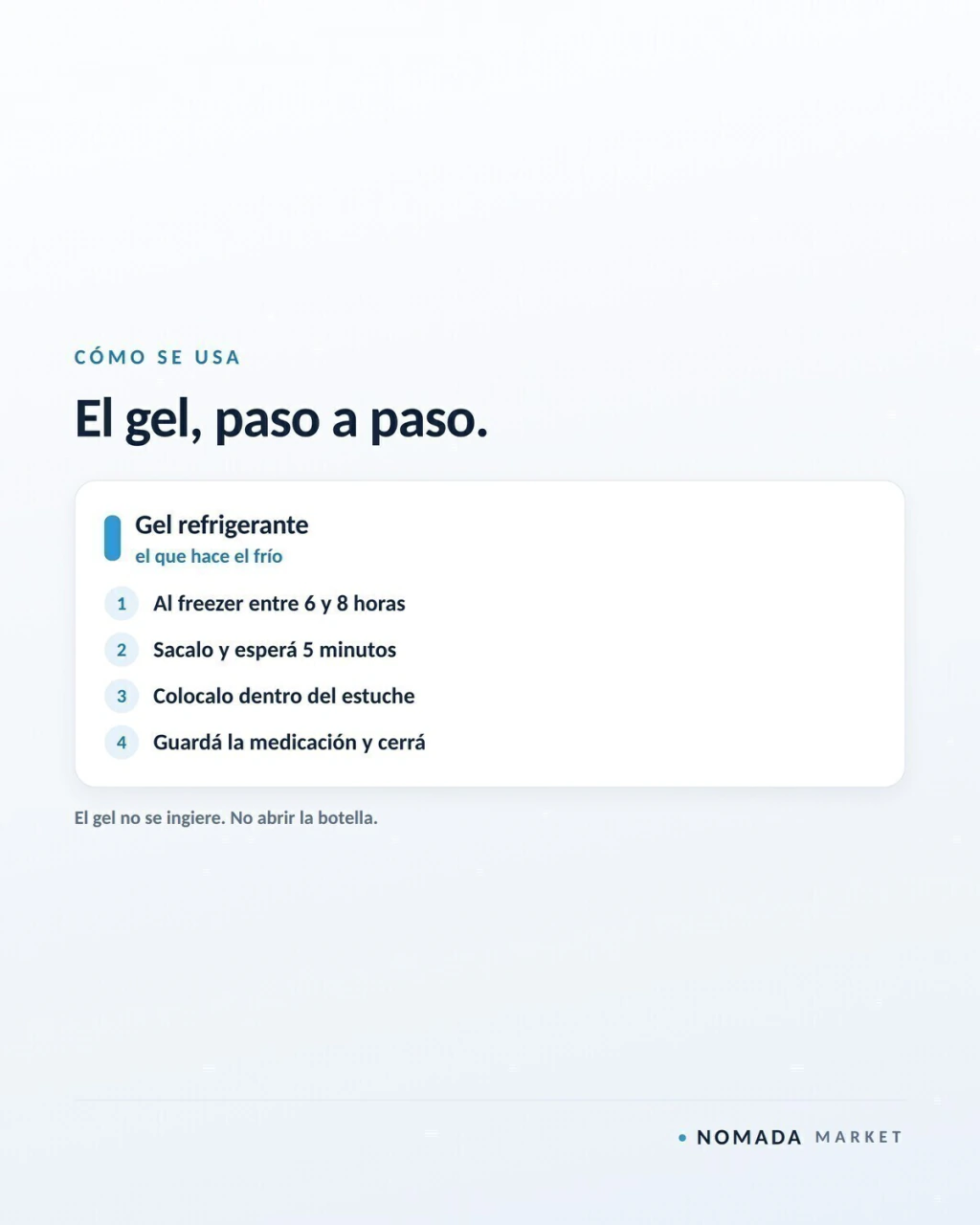 Gel refrigerante reutilizable incluido