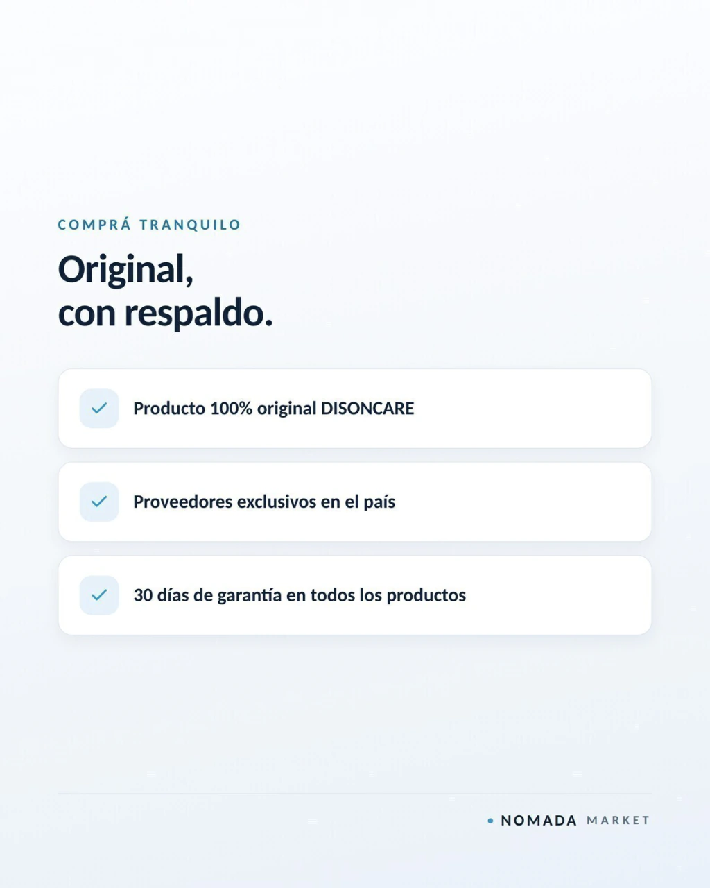Garant&iacute;a de 30 d&iacute;as Nomada Market