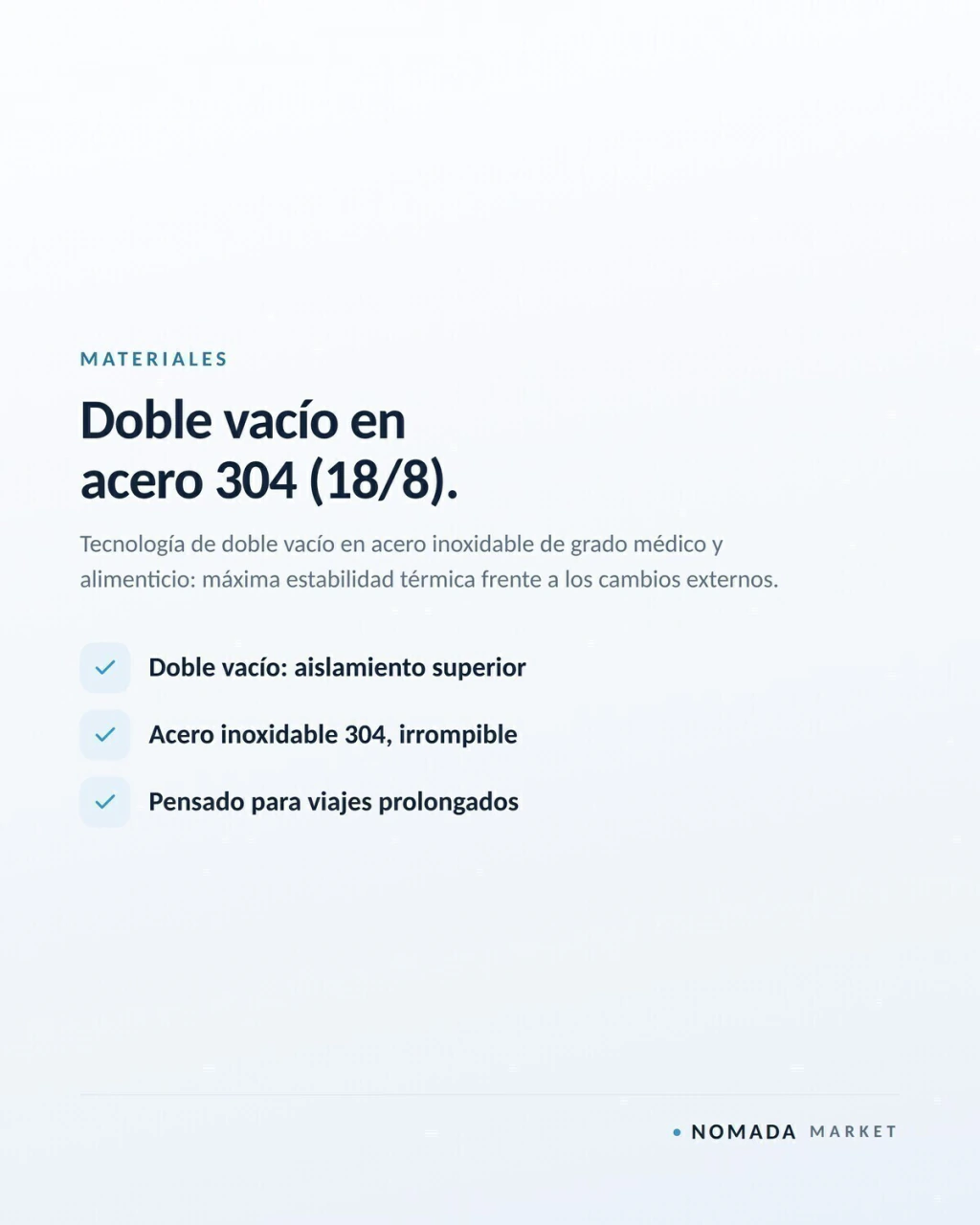 Doble vac&iacute;o en acero inoxidable 304
